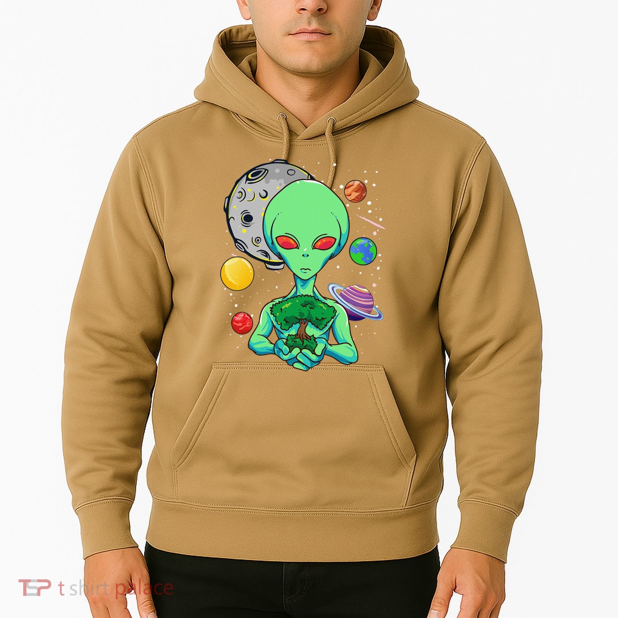 Space Day Celebration Cosmic Alien Tree Of Life Earth Day Hoodie