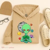 Space Day Celebration Cosmic Alien Tree Of Life Earth Day Hoodie thumb 4