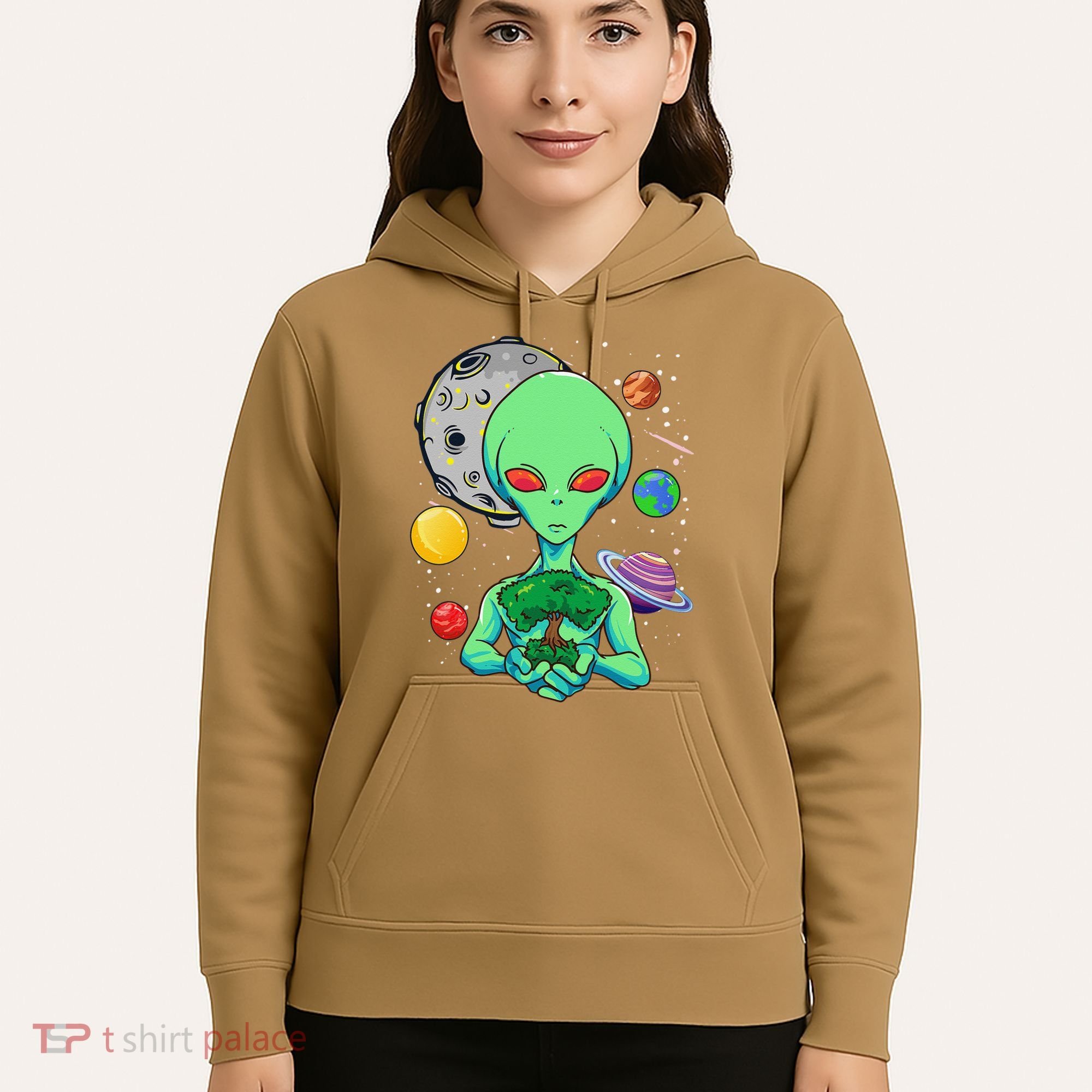 Space Day Celebration Cosmic Alien Tree Of Life Earth Day Hoodie