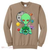 Space Day Celebration Cosmic Alien Tree Of Life Earth Day Sweatshirt thumb 0