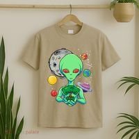Space Day Celebration Cosmic Alien Tree Of Life Earth Day T-Shirt thumb 2