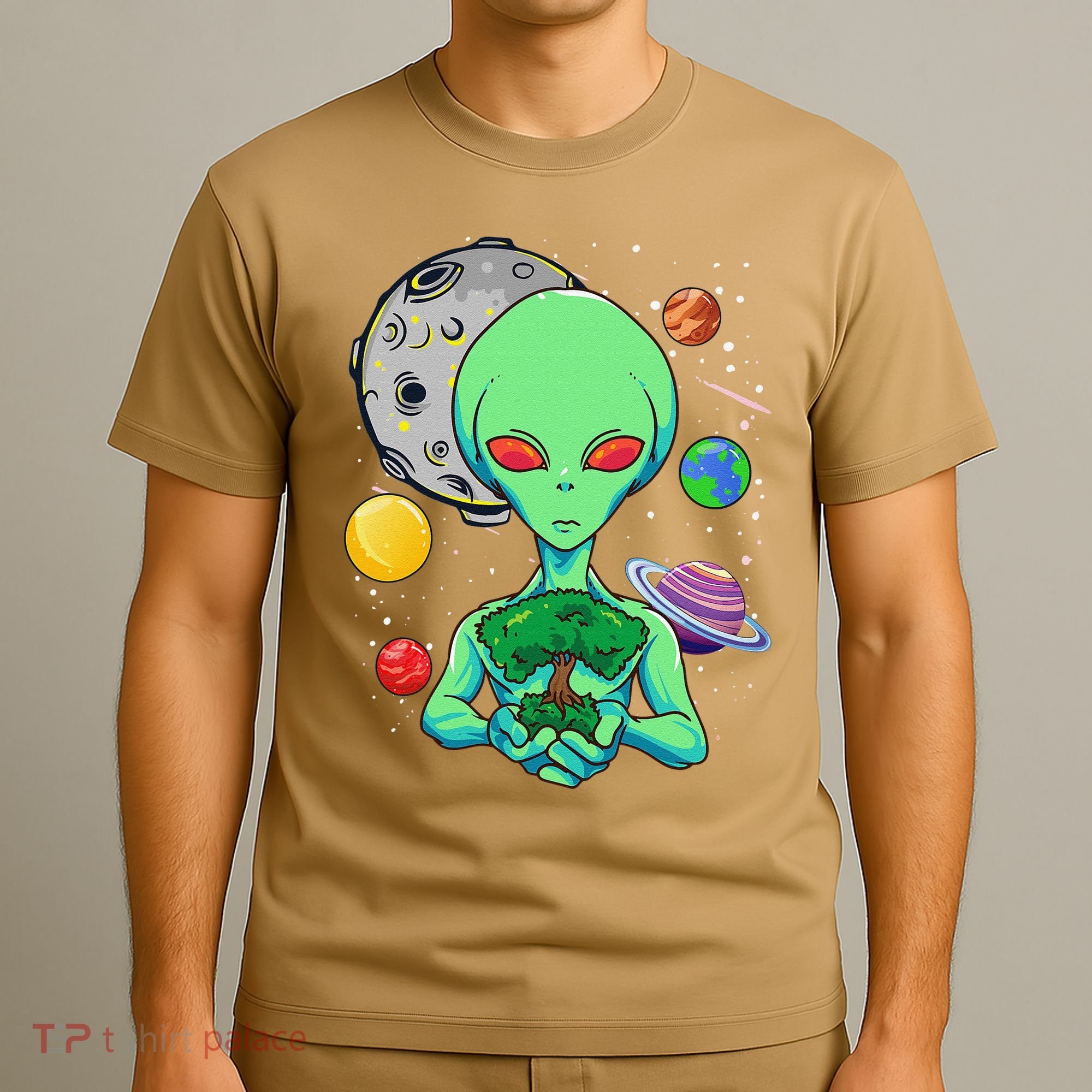 Space Day Celebration Cosmic Alien Tree Of Life Earth Day T-Shirt
