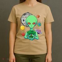 Space Day Celebration Cosmic Alien Tree Of Life Earth Day T-Shirt thumb 4