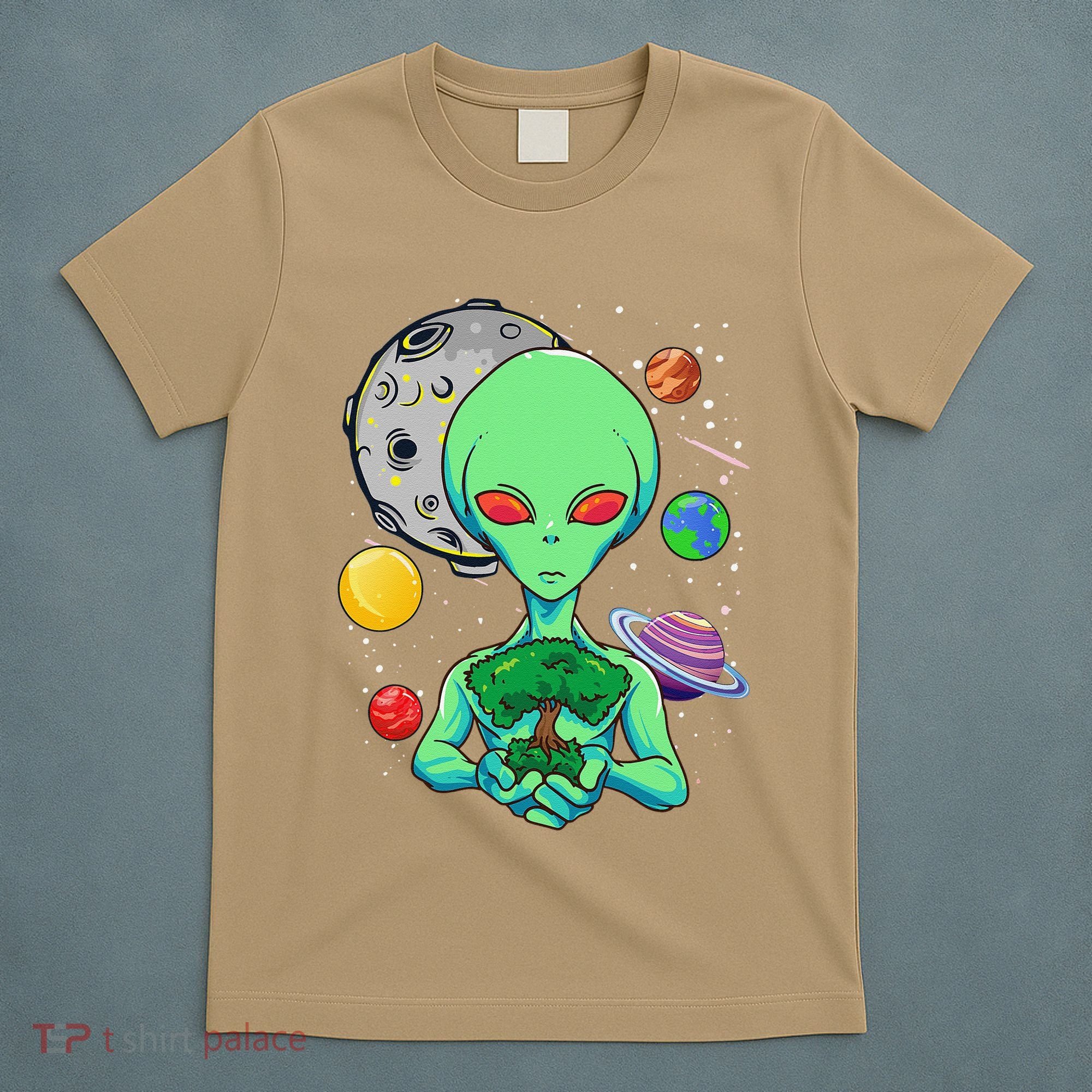 Space Day Celebration Cosmic Alien Tree Of Life Earth Day T-Shirt