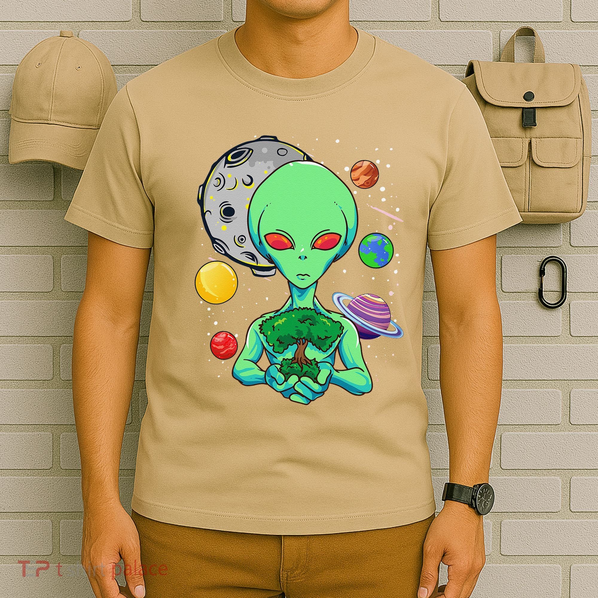 Space Day Celebration Cosmic Alien Tree Of Life Earth Day T-Shirt
