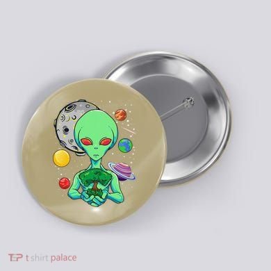 Space Day Celebration Cosmic Alien Tree Of Life Earth Day Button