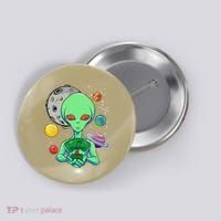 Space Day Celebration Cosmic Alien Tree Of Life Earth Day Button thumb 0
