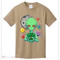 Space Day Celebration Cosmic Alien Tree Of Life Earth Day Kids T-Shirt thumb 0