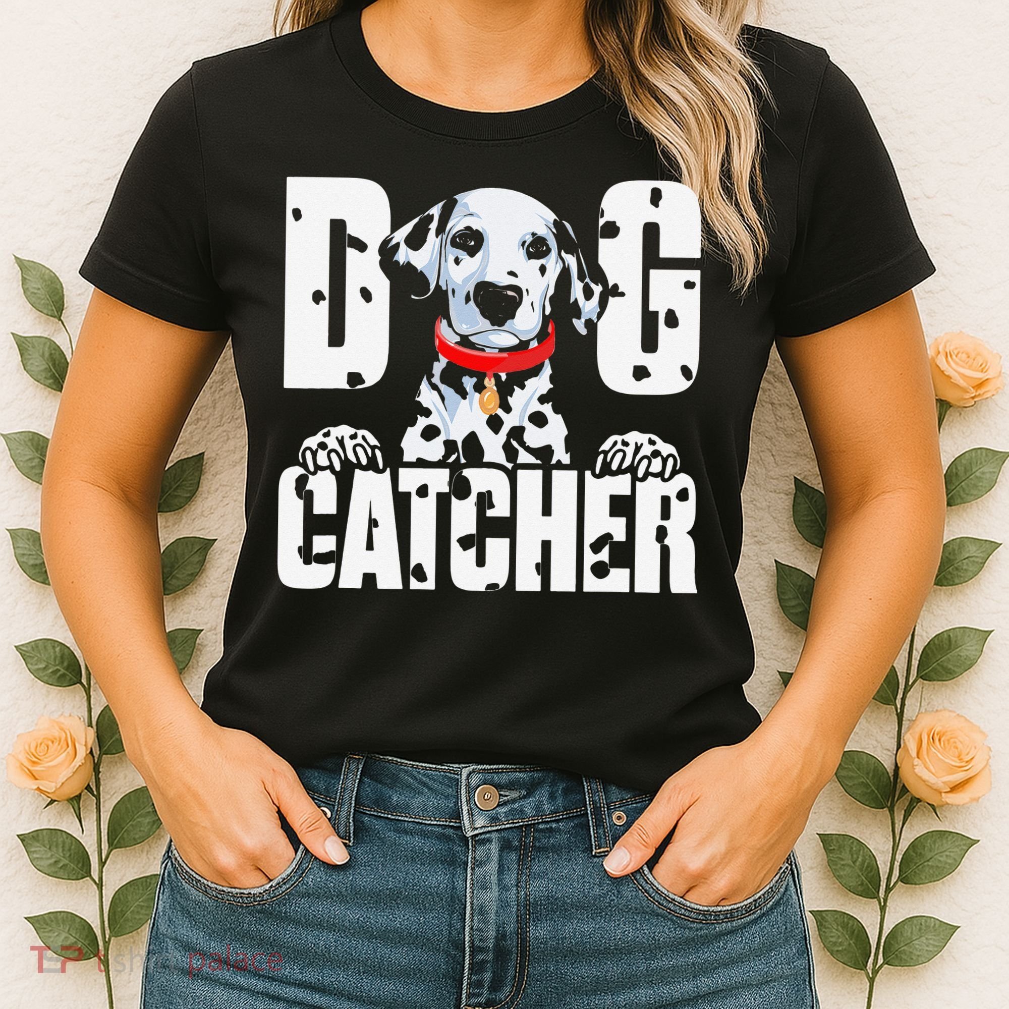Soft Dog Catcher Costume Dalmatian Easy Family Women's T-Shirt
