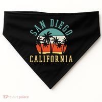 San Diego California Summer Vacation Retro USA-Made Doggie Bandana thumb 0
