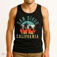 San Diego California Summer Vacation Retro Tank Top thumb 3
