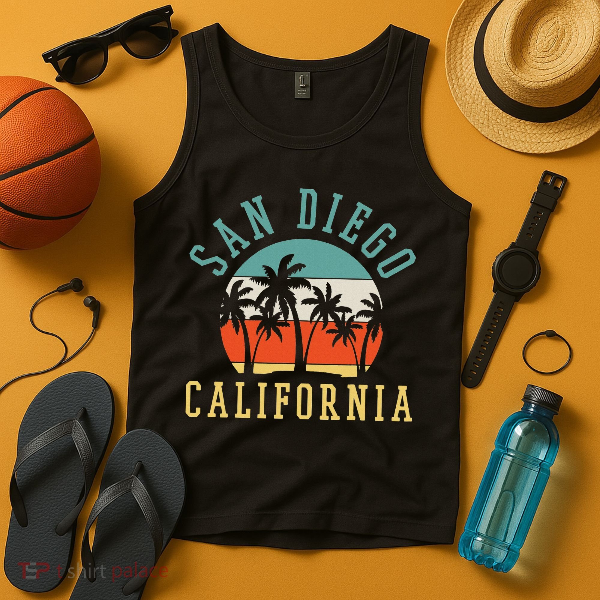 San Diego California Summer Vacation Retro Tank Top
