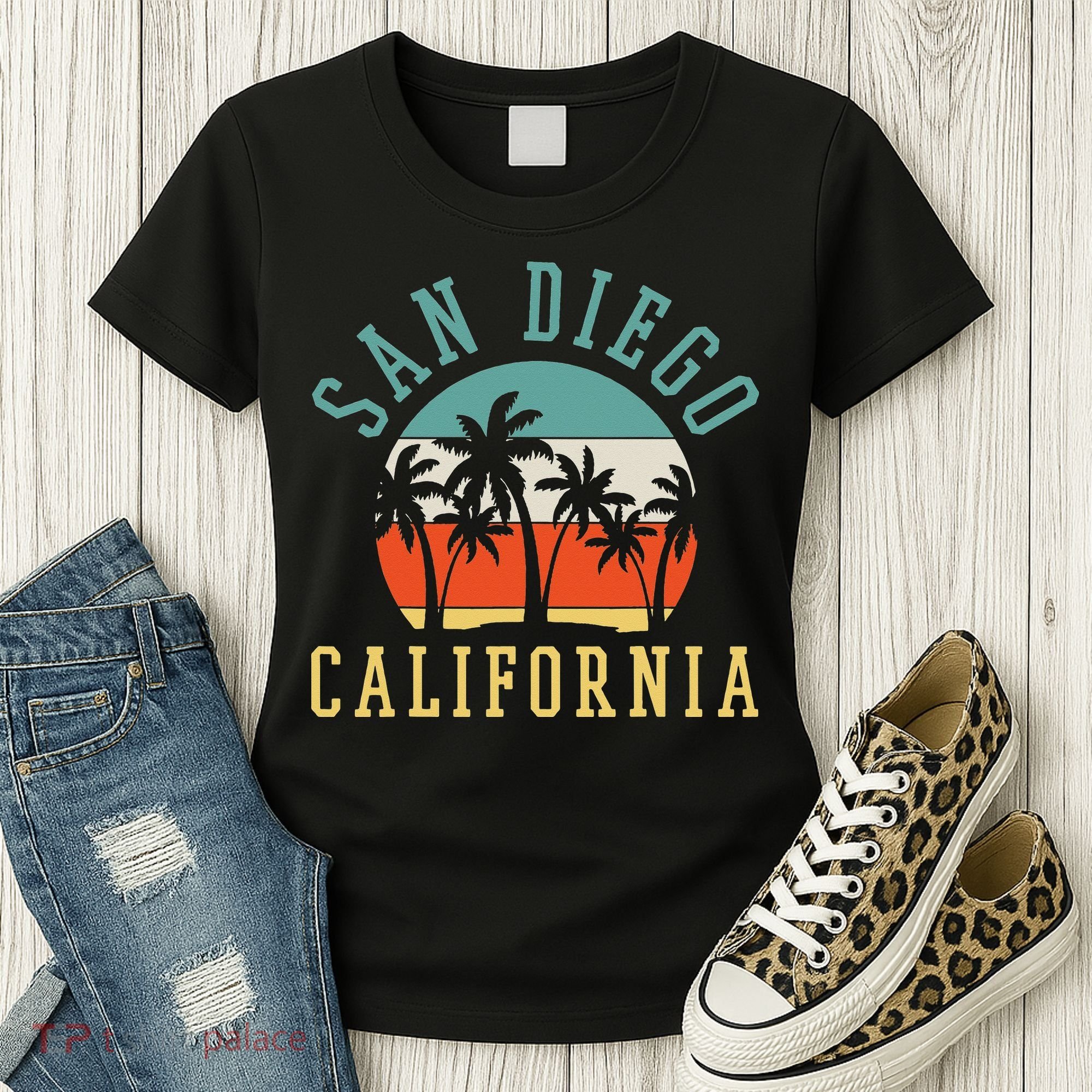 San Diego California Summer Vacation Retro Women's T-Shirt