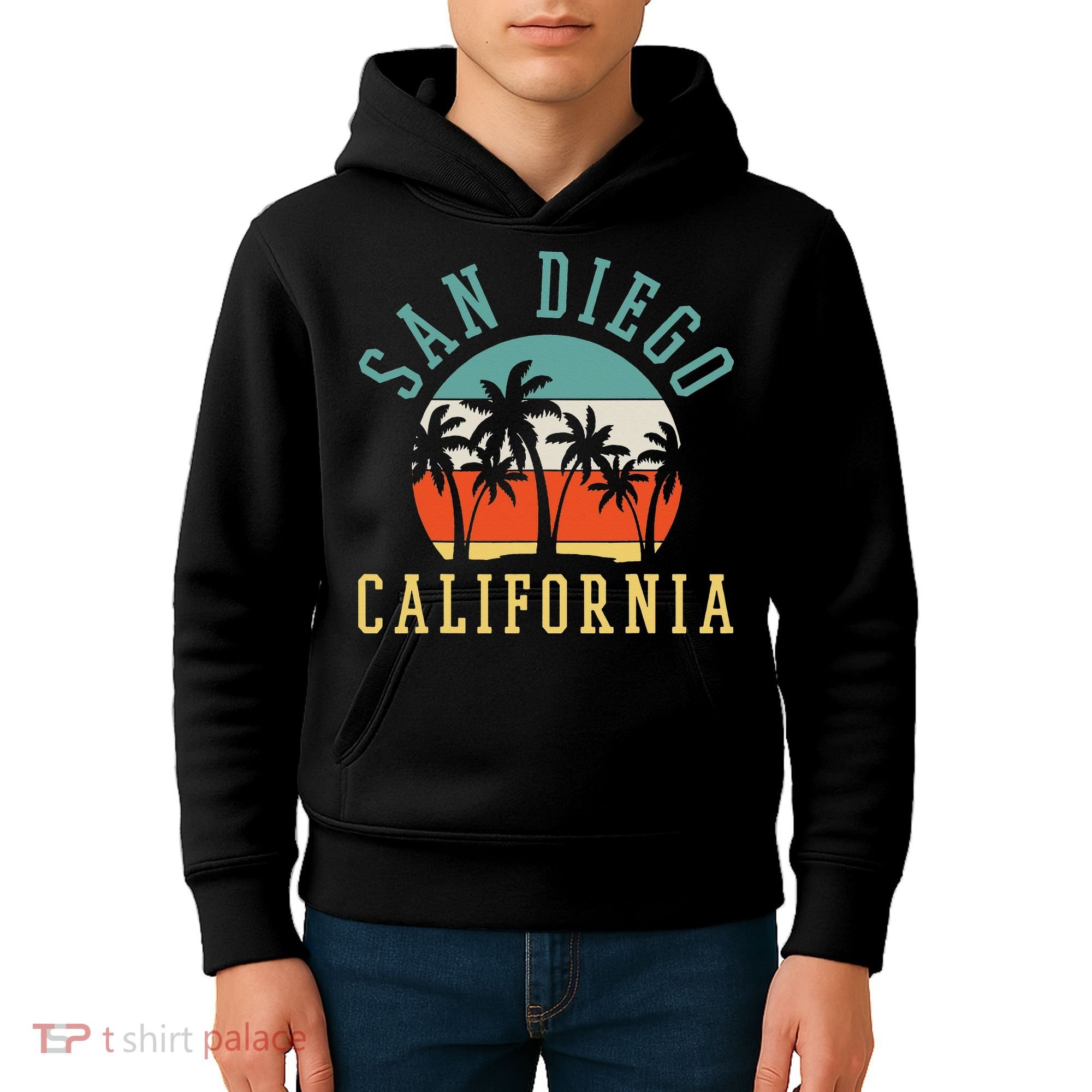 San Diego California Summer Vacation Retro Kids Hoodie