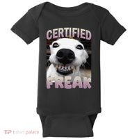 Silly Dog Certified Freak Dog I Got That Dog In Me Meme Baby Bodysuit thumb 0