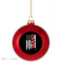 Scuba Diving Diver Down Flag | Scuba Diver | Scuba Diving Plastic Christmas Ball Ornament thumb 0