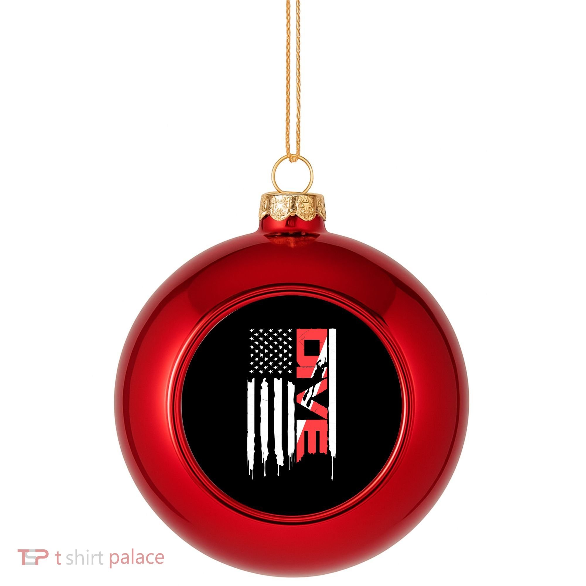 Scuba Diving Diver Down Flag | Scuba Diver | Scuba Diving Plastic Christmas Ball Ornament