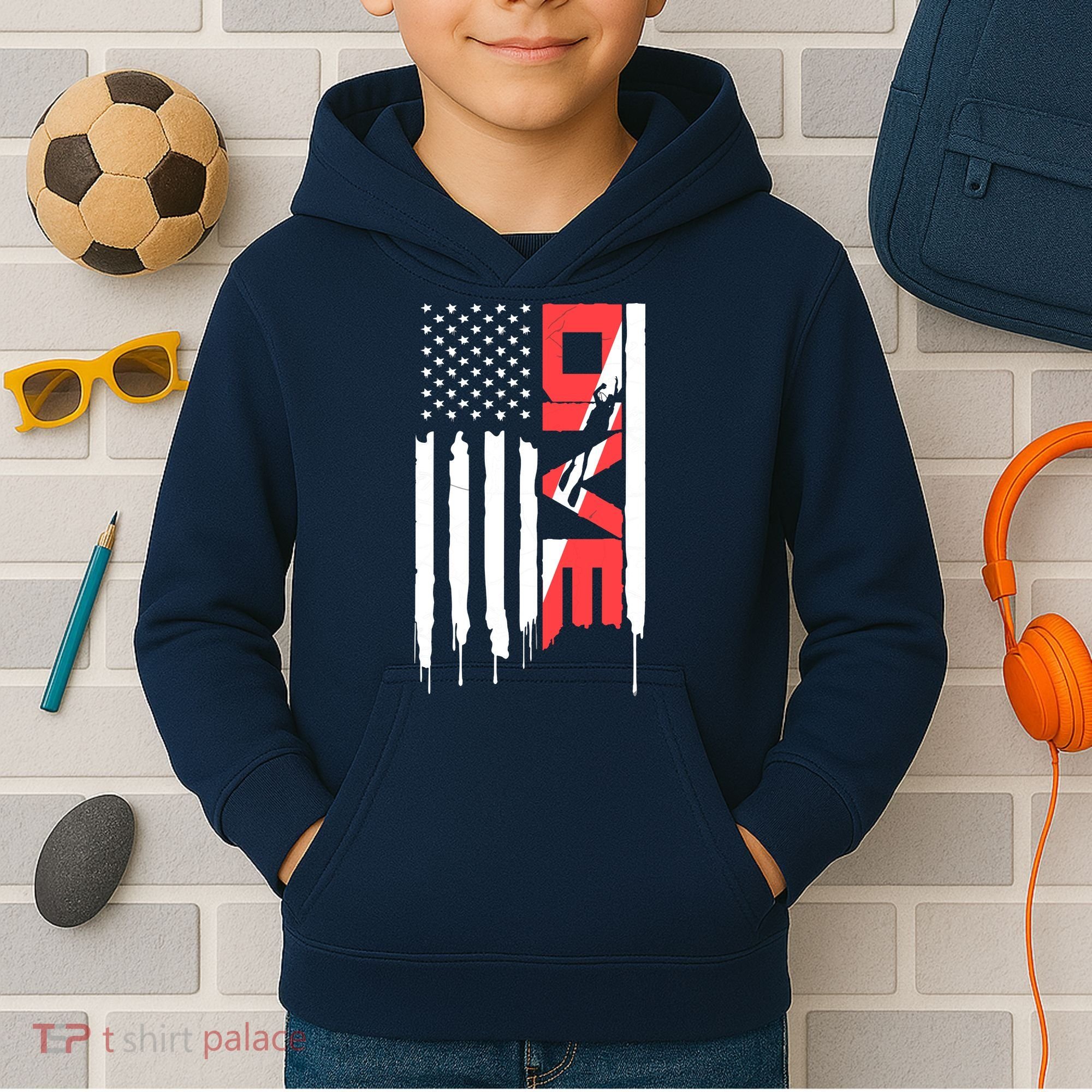 Scuba Diving Diver Down Flag | Scuba Diver | Scuba Diving Kids Hoodie