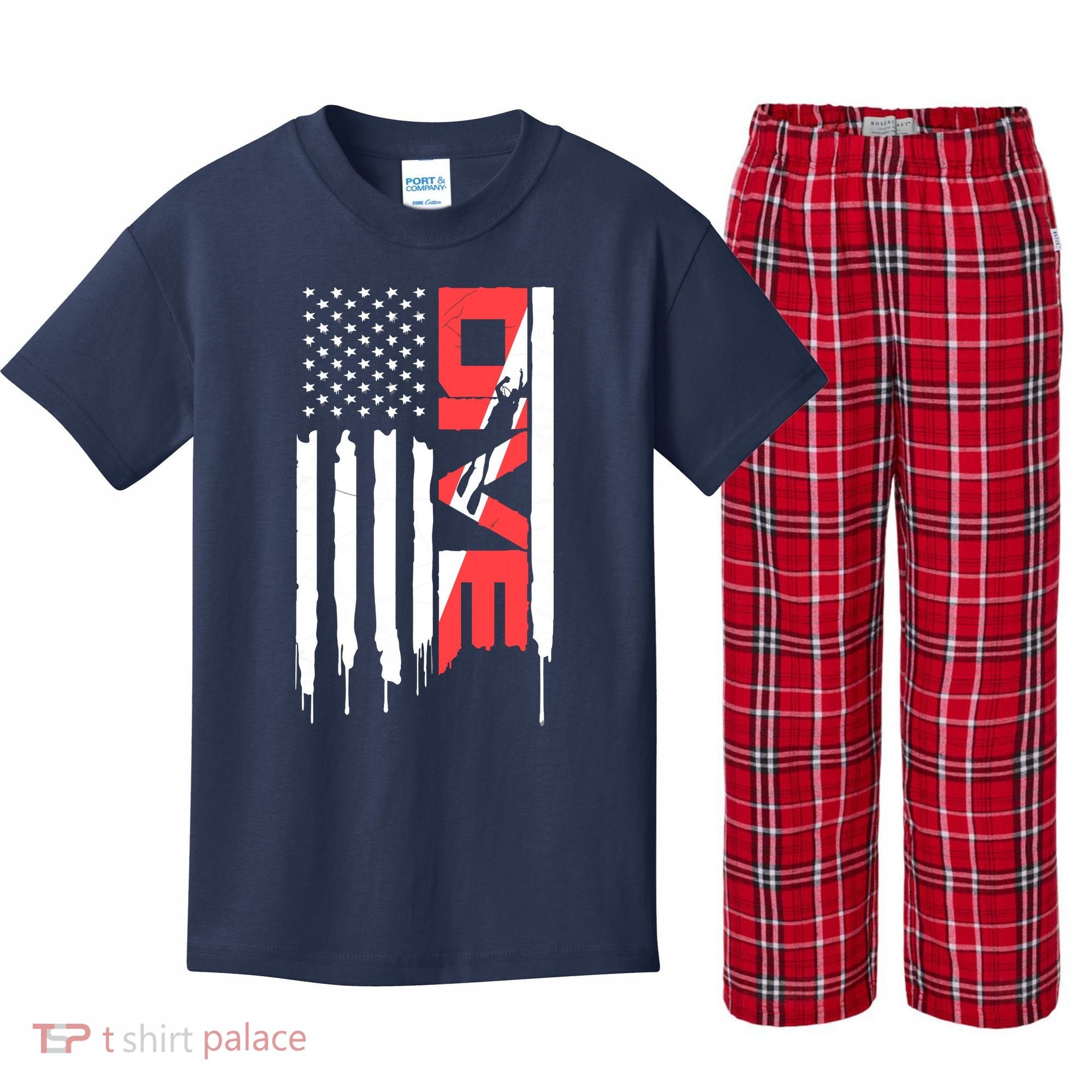 Scuba Diving Diver Down Flag | Scuba Diver | Scuba Diving Kids Plaid Pajama Set