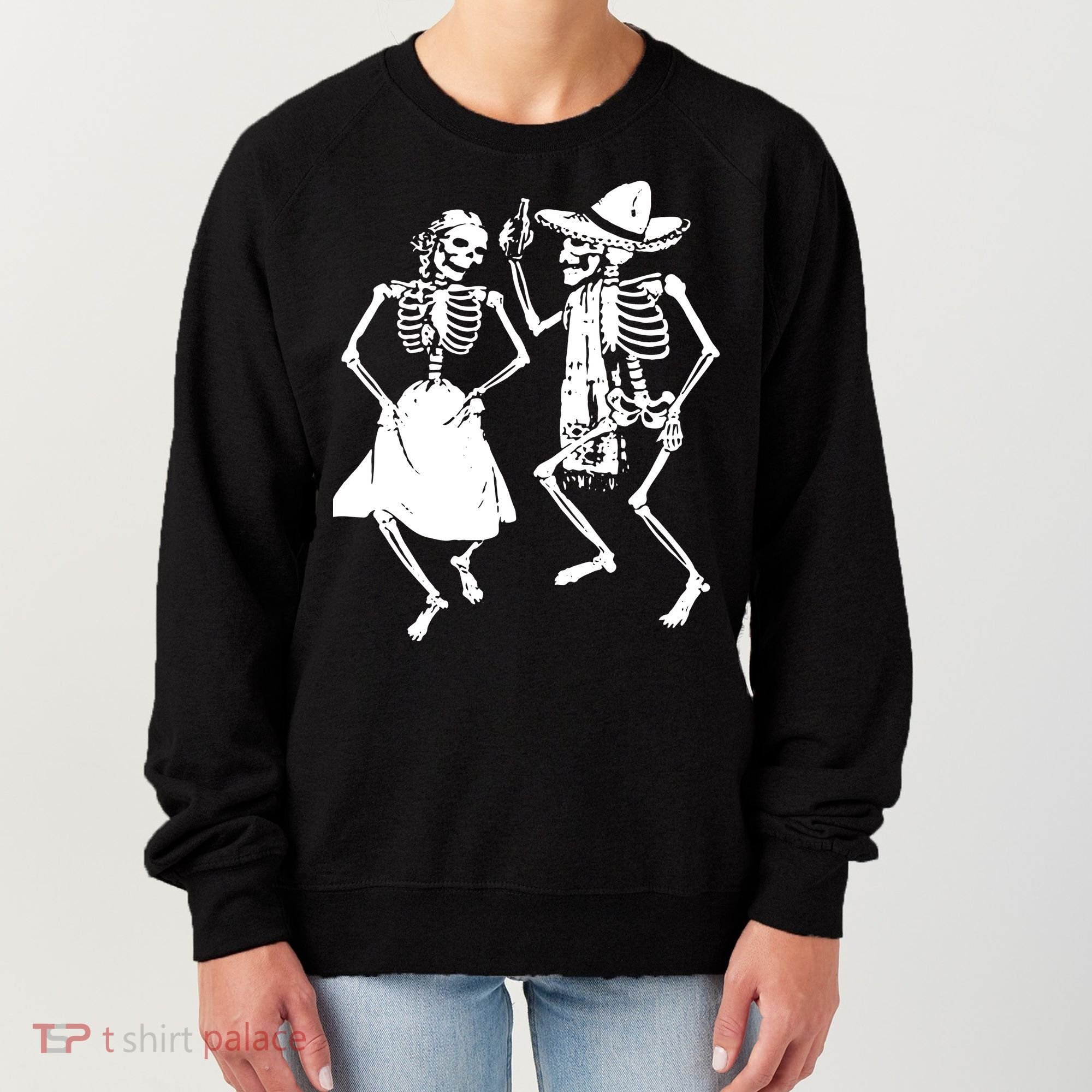 Skeletons Dancing Day Of Dead Dia De Los Muertos Halloween Party Skeleton Women's Sweatshirt
