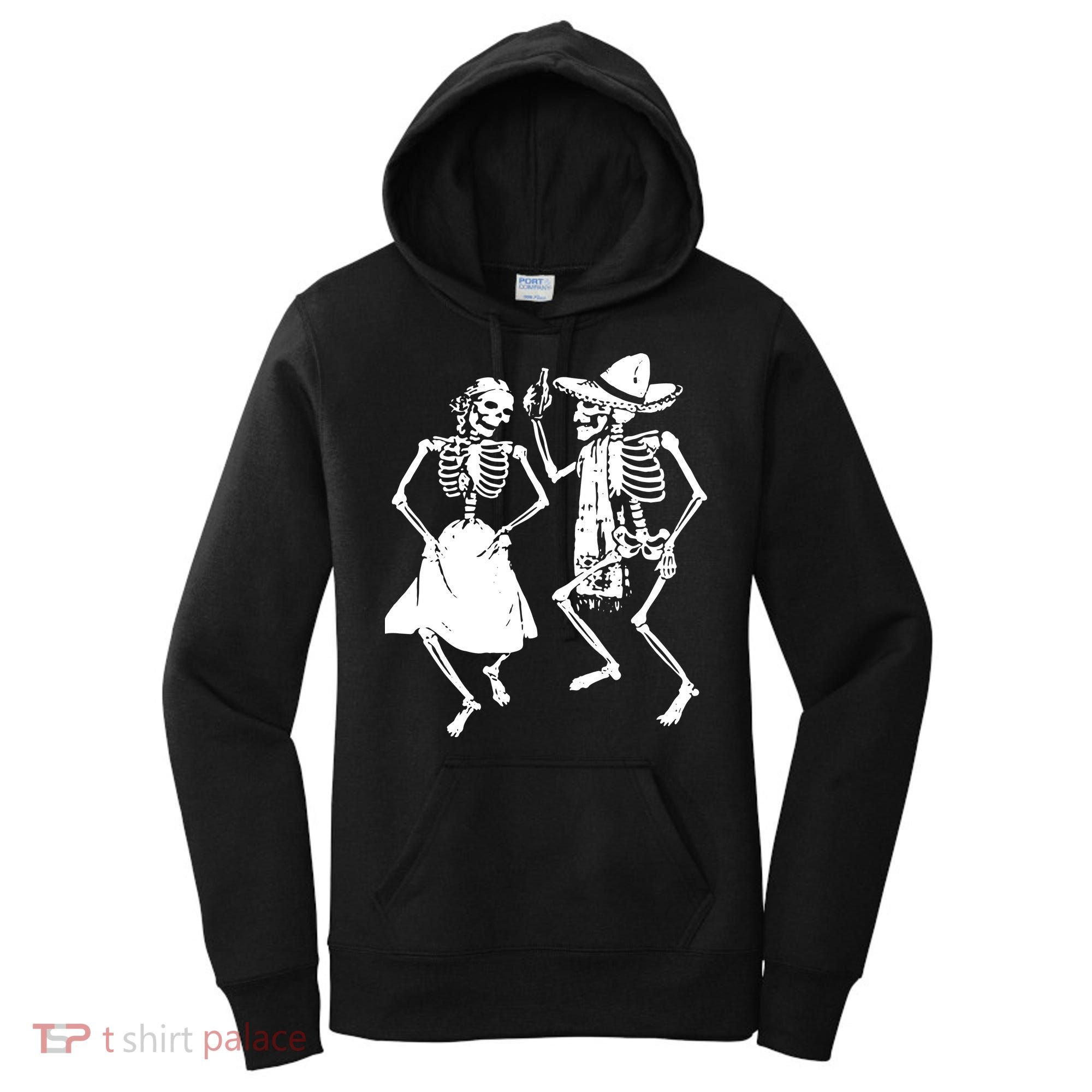 Skeletons Dancing Day Of Dead Dia De Los Muertos Halloween Party Skeleton Women's Hoodie