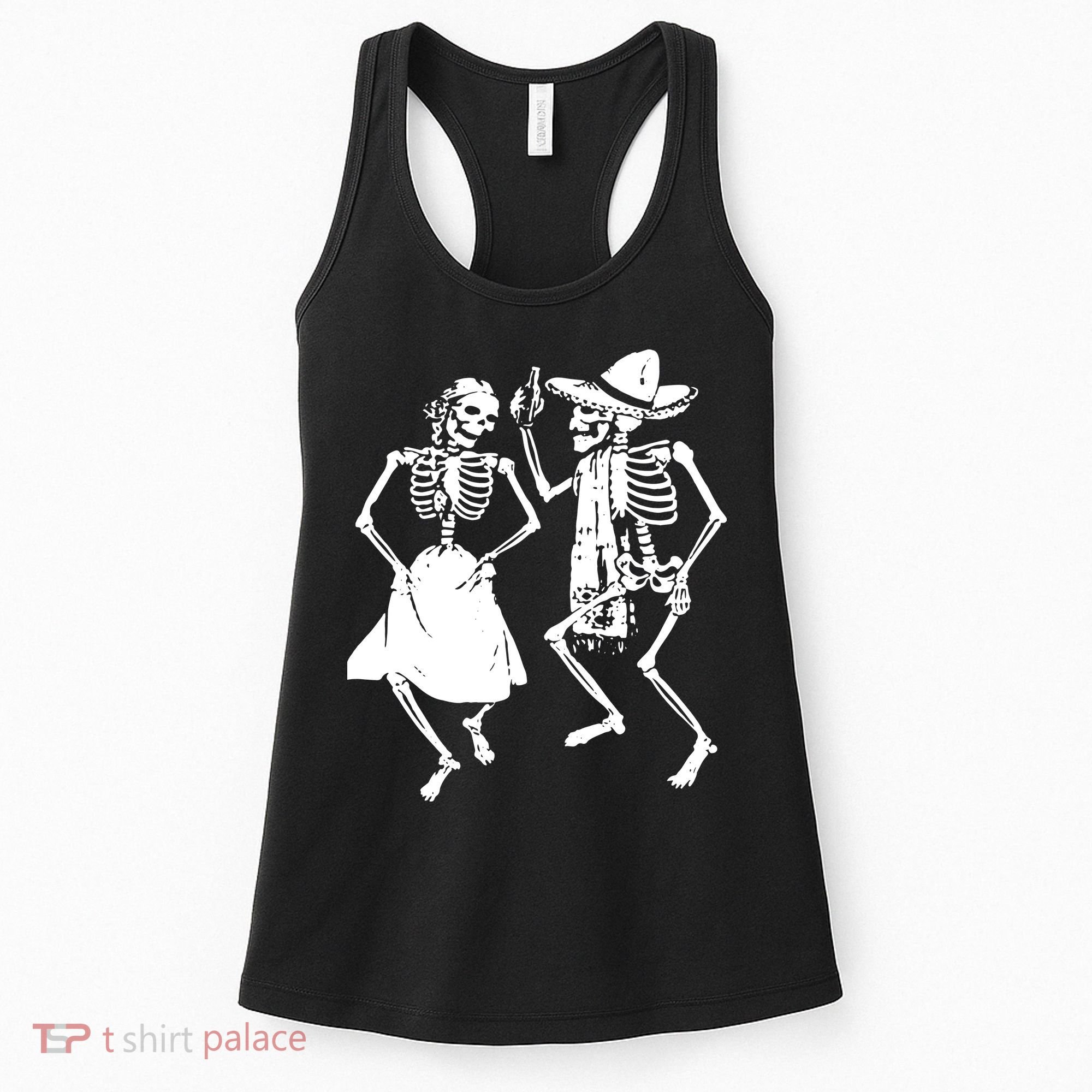 Skeletons Dancing Day Of Dead Dia De Los Muertos Halloween Party Skeleton Women's Tank Top
