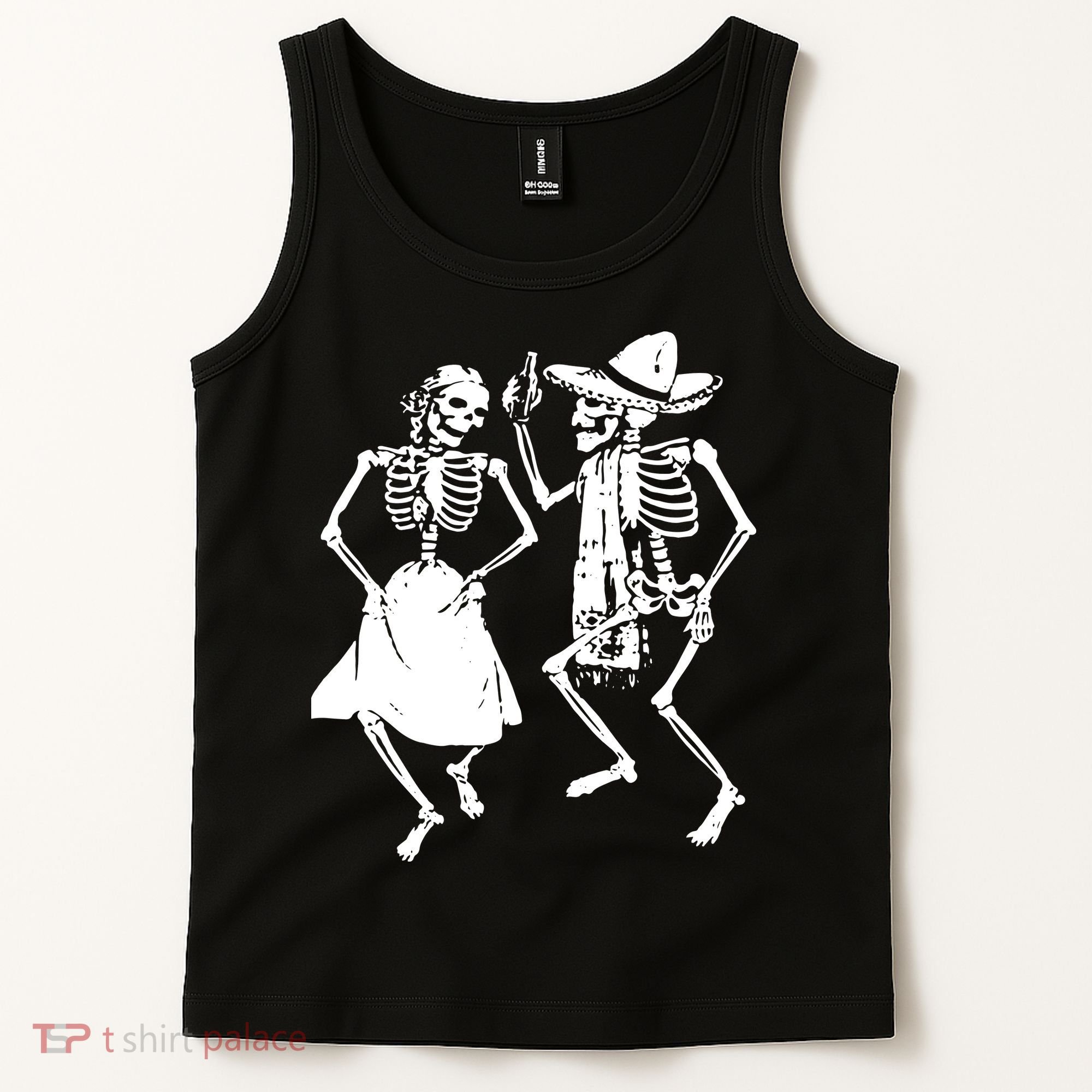 Skeletons Dancing Day Of Dead Dia De Los Muertos Halloween Party Skeleton Tank Top