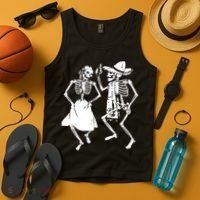 Skeletons Dancing Day Of Dead Dia De Los Muertos Halloween Party Skeleton Tank Top thumb 4