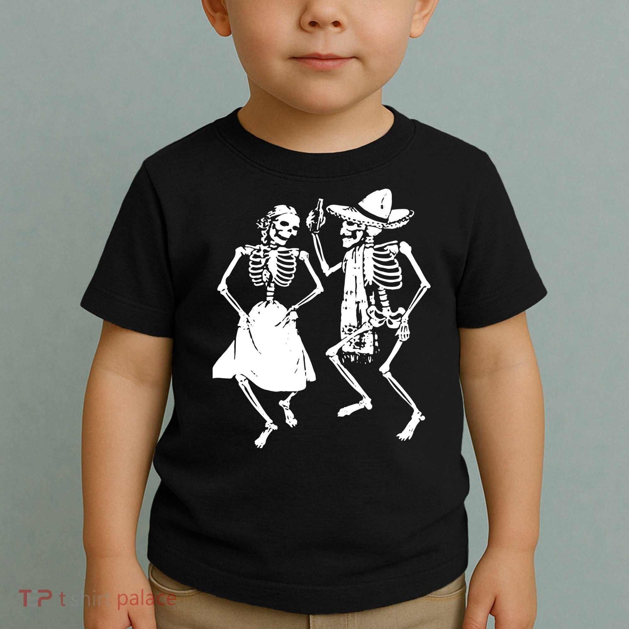 Skeletons Dancing Day Of Dead Dia De Los Muertos Halloween Party Skeleton Toddler T-Shirt