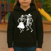 Skeletons Dancing Day Of Dead Dia De Los Muertos Halloween Party Skeleton Kids Hoodie thumb 3