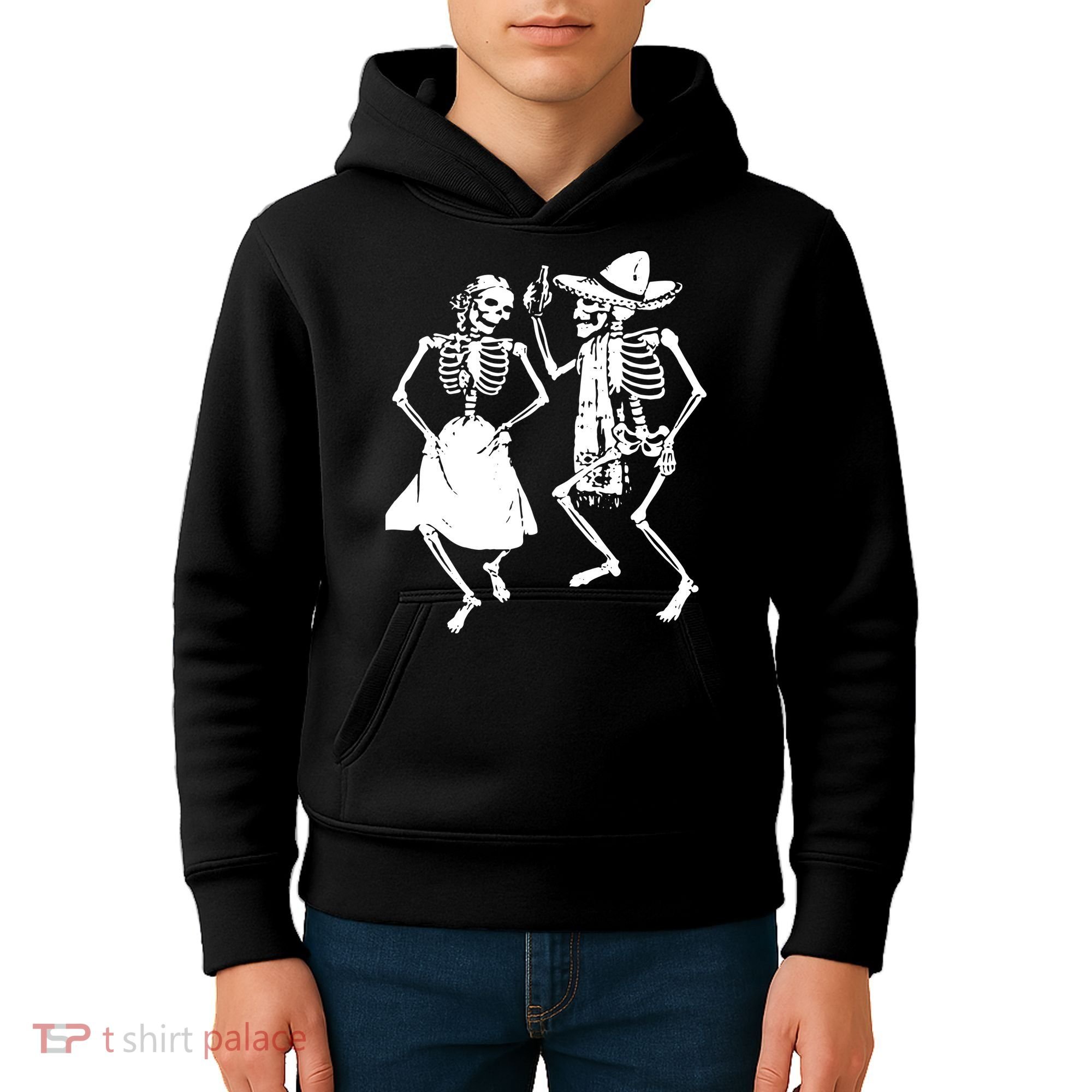 Skeletons Dancing Day Of Dead Dia De Los Muertos Halloween Party Skeleton Kids Hoodie