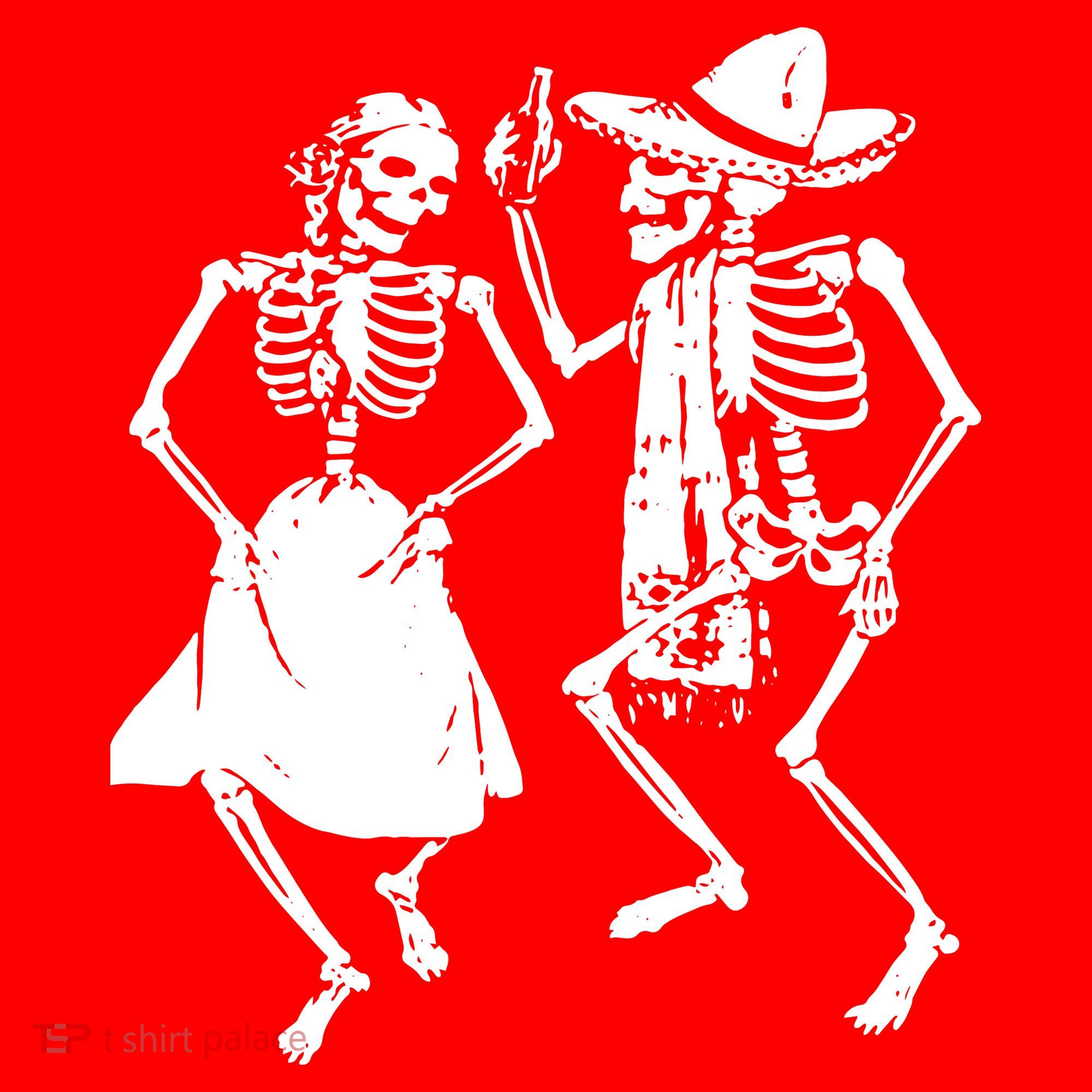 Skeletons Dancing Day Of Dead Dia De Los Muertos Halloween Party Skeleton Santa Hat