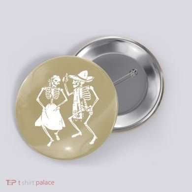 Skeletons Dancing Day Of Dead Dia De Los Muertos Halloween Party Skeleton Button