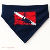 Scuba Diving Diver Down Flag Awesome Marine Diver Dive Gift USA-Made Doggie Bandana thumb 0