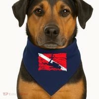 Scuba Diving Diver Down Flag Awesome Marine Diver Dive Gift USA-Made Doggie Bandana thumb 1
