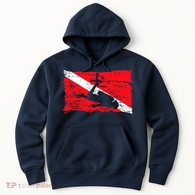 Scuba Diving Diver Down Flag Awesome Marine Diver Dive Gift Hoodie