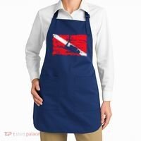 Scuba Diving Diver Down Flag Awesome Marine Diver Dive Gift Apron thumb 2