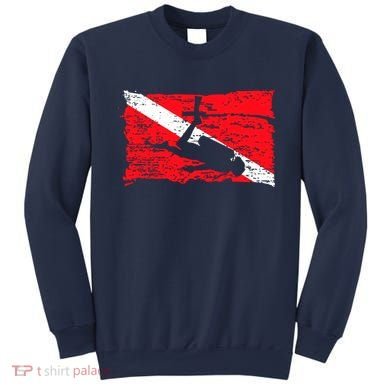 Scuba Diving Diver Down Flag Awesome Marine Diver Dive Gift Sweatshirt