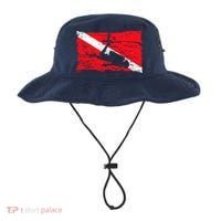 Scuba Diving Diver Down Flag Awesome Marine Diver Dive Gift Bucket Hat thumb 0