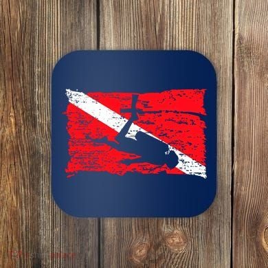 Scuba Diving Diver Down Flag Awesome Marine Diver Dive Gift Coaster