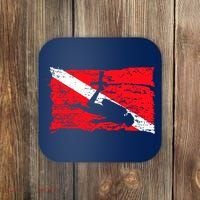 Scuba Diving Diver Down Flag Awesome Marine Diver Dive Gift Coaster thumb 0