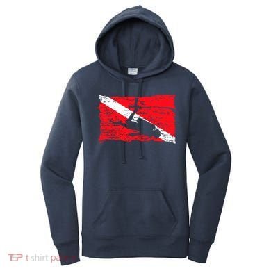 Scuba Diving Diver Down Flag Awesome Marine Diver Dive Gift Women's Hoodie