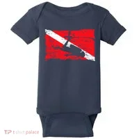 Scuba Diving Diver Down Flag Awesome Marine Diver Dive Gift Baby Bodysuit thumb 0