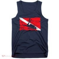 Scuba Diving Diver Down Flag Awesome Marine Diver Dive Gift Tank Top thumb 0