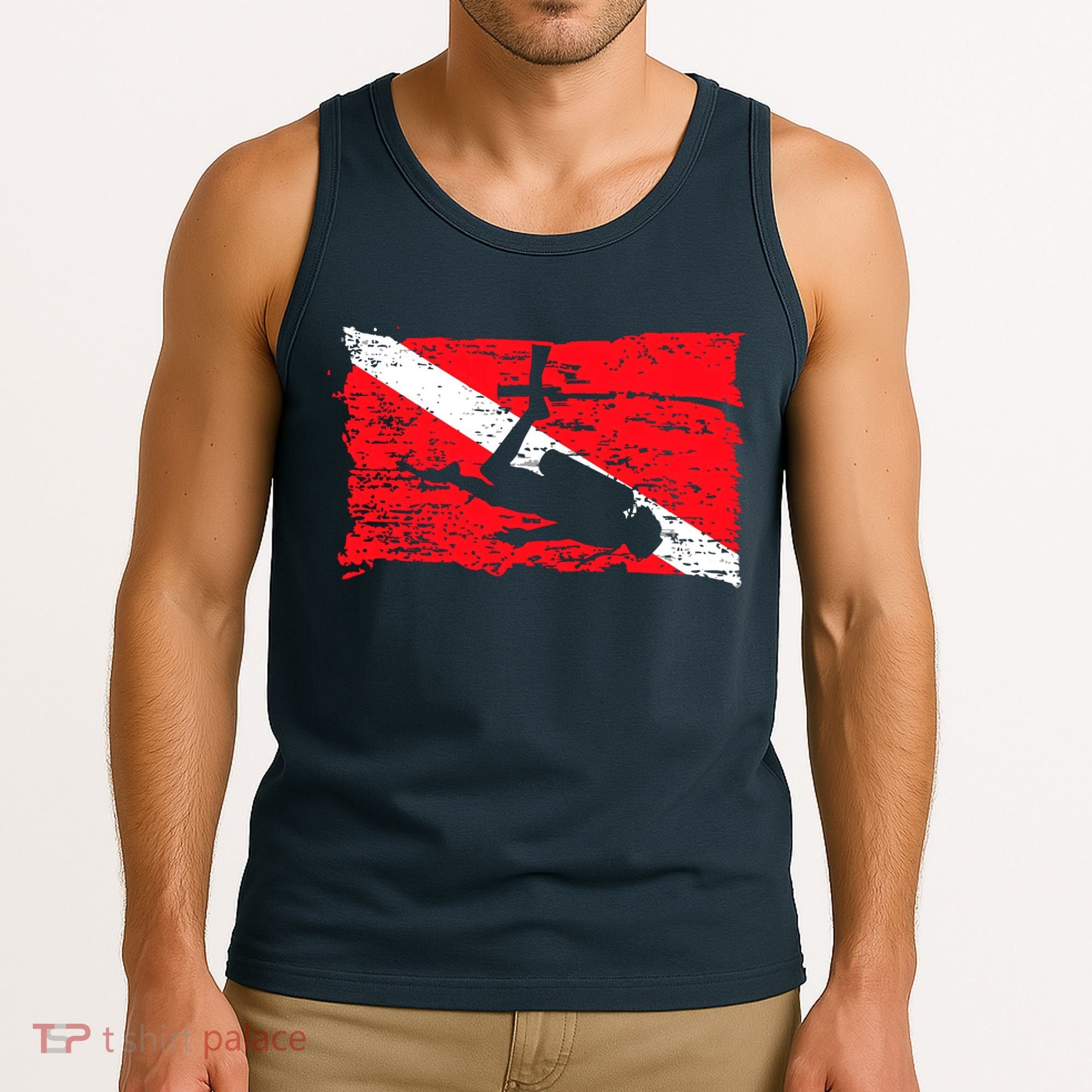 Scuba Diving Diver Down Flag Awesome Marine Diver Dive Gift Tank Top