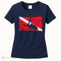 Scuba Diving Diver Down Flag Awesome Marine Diver Dive Gift Women's T-Shirt thumb 0