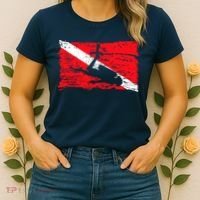 Scuba Diving Diver Down Flag Awesome Marine Diver Dive Gift Women's T-Shirt thumb 2