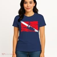 Scuba Diving Diver Down Flag Awesome Marine Diver Dive Gift Women's T-Shirt thumb 4