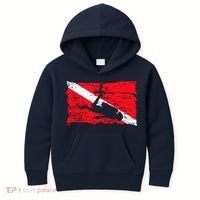 Scuba Diving Diver Down Flag Awesome Marine Diver Dive Gift Kids Hoodie thumb 0