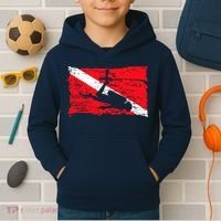 Scuba Diving Diver Down Flag Awesome Marine Diver Dive Gift Kids Hoodie thumb 2